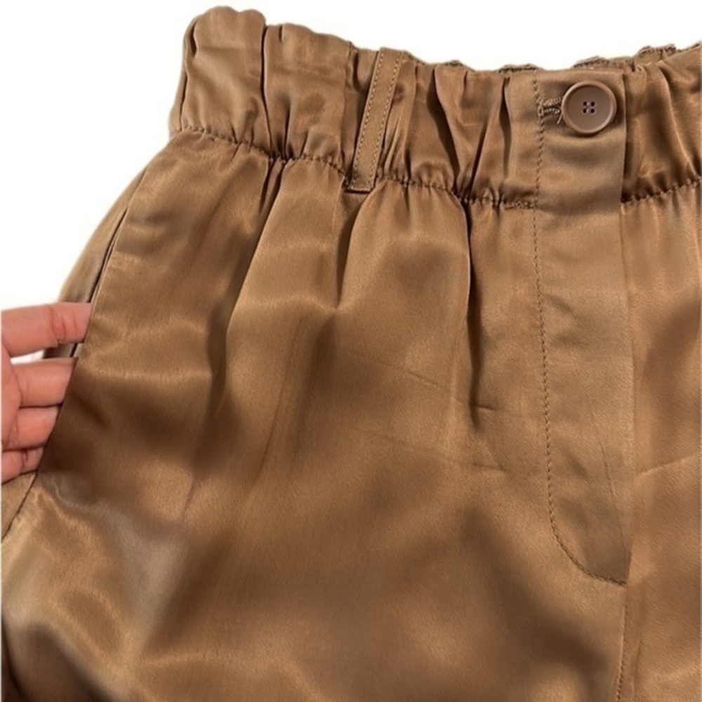 Zara Caramel Pajama Style Straight Leg Trousers Sz M‎ - Picture 3 of 6